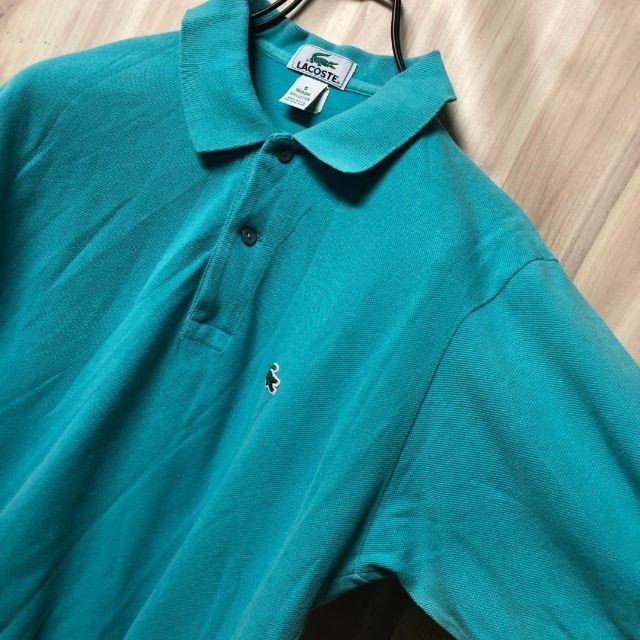 LACOSTE(ラコステ)の古着80s 【希少】USA製 ラコステ ポロシャツ 緑 ビンテージ メンズのトップス(ポロシャツ)の商品写真