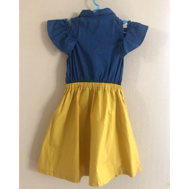 ALGY 肩あきドッキングワンピース 140  アルジー  キッズ/ベビー/マタニティのキッズ服女の子用(90cm~)(ワンピース)の商品写真