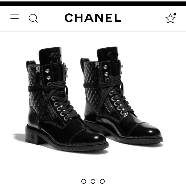 CHANEL シャネル レースアップ ショート ブーツ 37.5