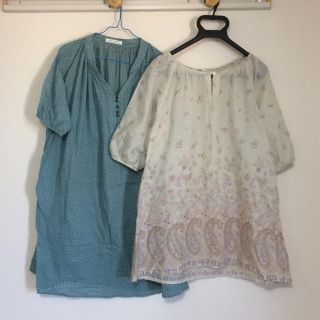 ショコラフィネローブ(chocol raffine robe)の☆プロフ必読☆ 2枚セット 水玉ワンピース ペイズリー柄ワンピース(ひざ丈ワンピース)