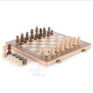チェスセット チェス盤 駒 ボードゲーム アンティーク折り畳み盤 (オセロ/チェス)