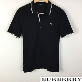 バーバリーブラックレーベル(BURBERRY BLACK LABEL)の美品 BURBERRY BLACK LABEL 半袖ポロシャツ ブラック(ポロシャツ)