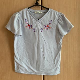 エムピーエス(MPS)のTシャツ 花柄 水色(Tシャツ/カットソー)