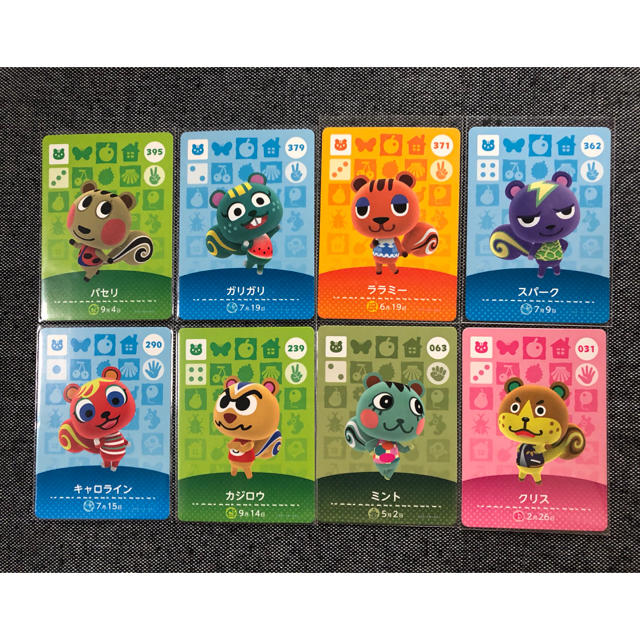 ニンテンドー3DS(ニンテンドー3DS)のどうぶつの森 amiibo カード リス 8枚 セット アミーボ 108 エンタメ/ホビーのトレーディングカード(シングルカード)の商品写真