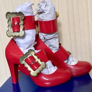 vivienne westwood×melissa/パンプス/ベルトバックル/赤