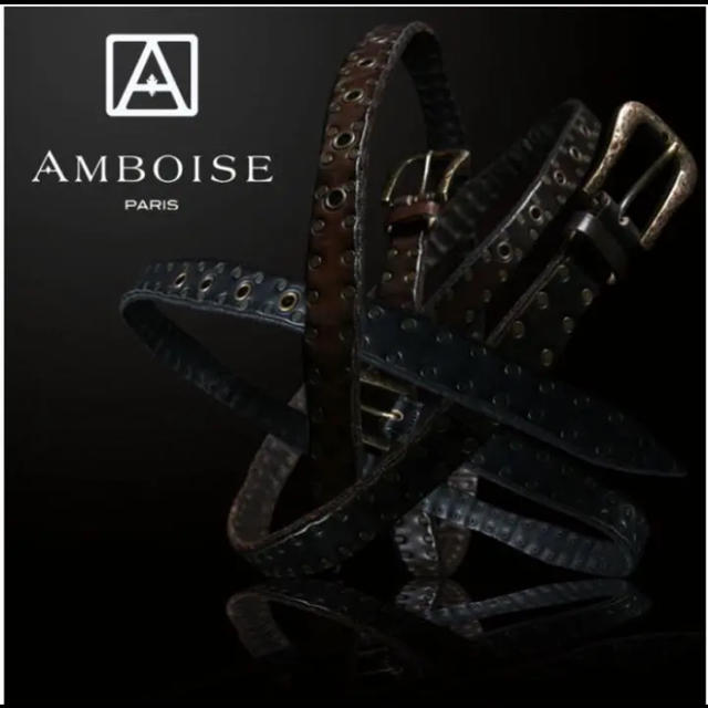 【美品】AMBOISE　高級レザーベルト　ゴールドプレートバックル　本革　正規品定価はとても高価なお品物です
