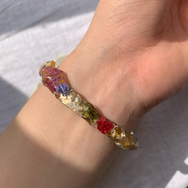 dried flower bangle🌼 ハンドメイドのアクセサリー(ブレスレット/バングル)の商品写真