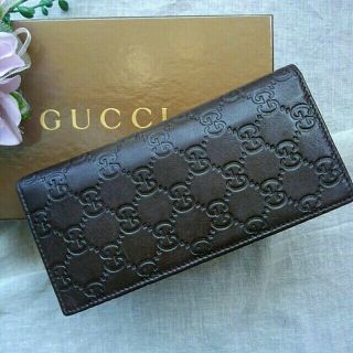 グッチ(Gucci)のGUCCI  二つ折り　札入れ　グッチシマ　茶(財布)