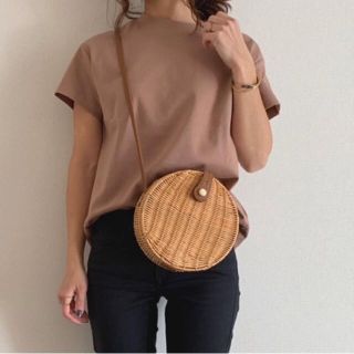 ザラ(ZARA)のZARA ラウンド ラフィア ショルダーバッグ(かごバッグ/ストローバッグ)