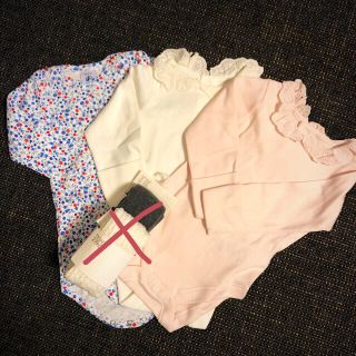 プチバトー(PETIT BATEAU)のAMO様専用☆女の子ロンパースセット 3-6m PetitBateau、M&S(ロンパース)