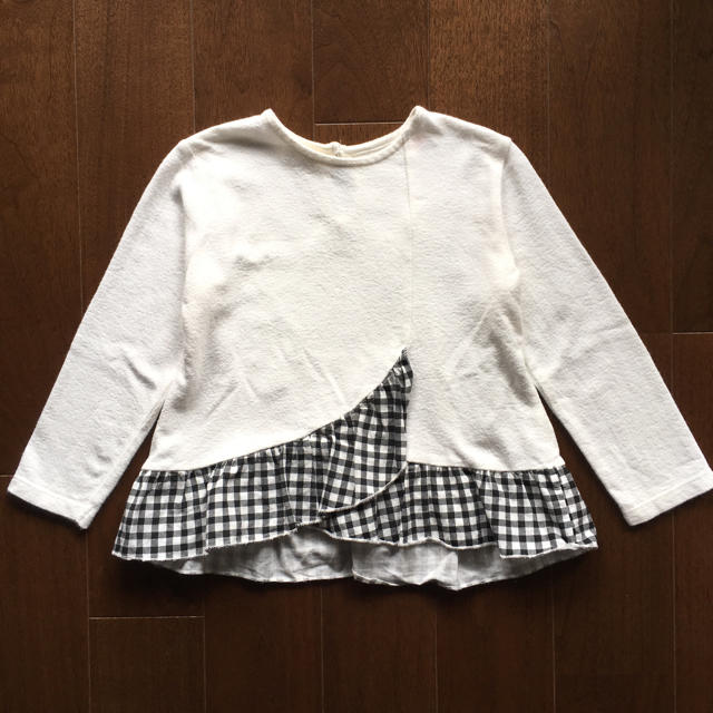 ZARA KIDS(ザラキッズ)の104㎝ ZARA チェックフリルカットソー キッズ/ベビー/マタニティのキッズ服女の子用(90cm~)(Tシャツ/カットソー)の商品写真