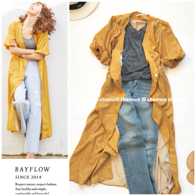 BAYFLOW(ベイフロー)の美品♪◆野沢和香さん×BAYFLOW コラボ ガウンワンピース レディースのワンピース(ロングワンピース/マキシワンピース)の商品写真