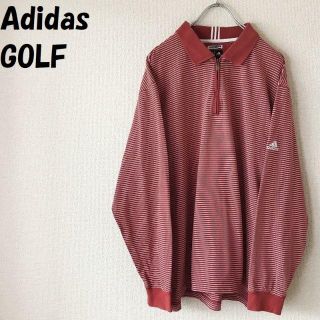 アディダス(adidas)の【人気】アディダス ゴルフ ハーフジップポロシャツ ボーダー サイズL(ポロシャツ)