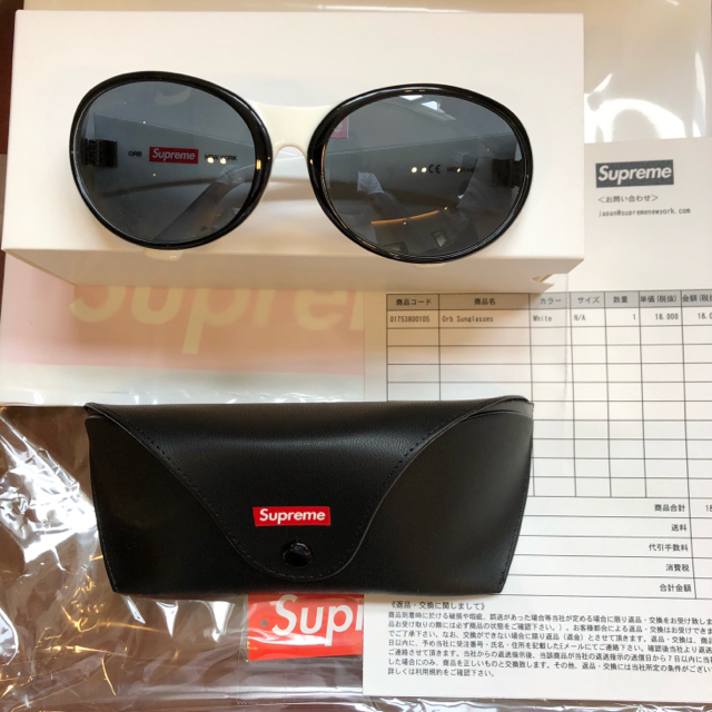Supreme(シュプリーム)のsupreme Orb Sunglasses サングラス 白／黒 シュプリーム メンズのファッション小物(サングラス/メガネ)の商品写真
