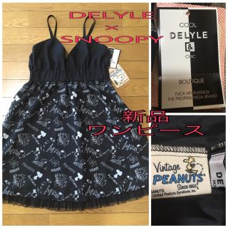 デイライルノアール(Delyle NOIR)の新品♡ DELYLE×SNOOPY コラボワンピ(ミニワンピース)