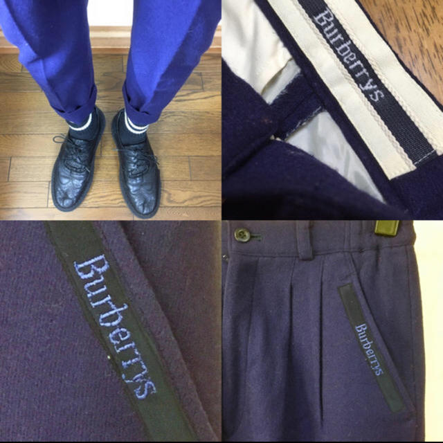 BURBERRY(バーバリー)の90's Burberry バーバリー スラックス テーパードパンツ パープル紫 メンズのパンツ(スラックス)の商品写真