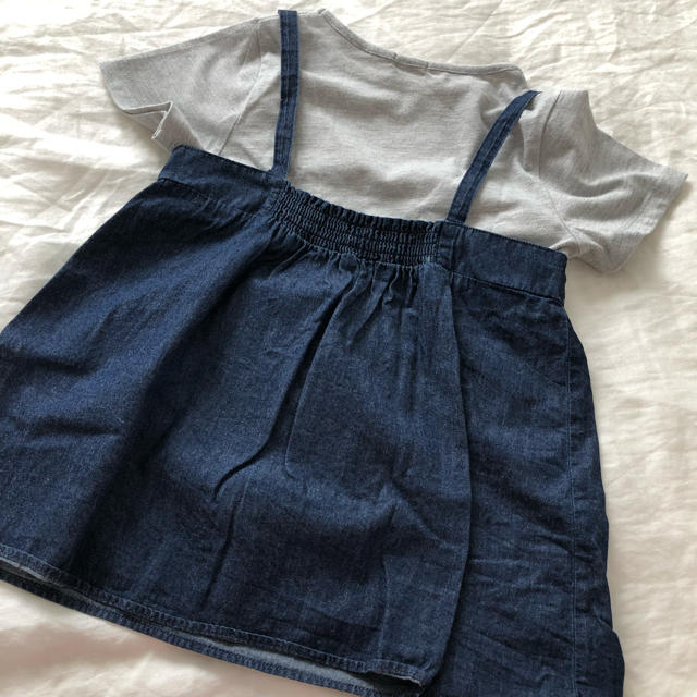 GU(ジーユー)のGU ティーシャツ キャミソール セット キッズ/ベビー/マタニティのキッズ服女の子用(90cm~)(Tシャツ/カットソー)の商品写真