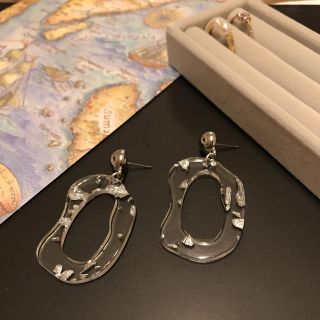 アメリヴィンテージ(Ameri VINTAGE)のimport pierce＊クリア＊銀箔＊シルバー＊ピアス(ピアス)