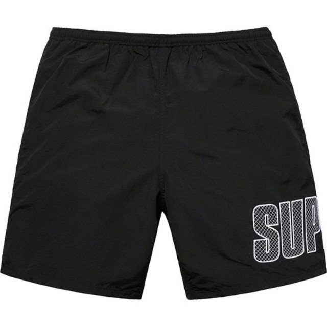 L Supreme applique water short Black