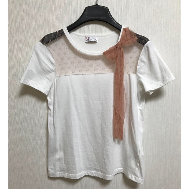 RED VALENTINO(レッドヴァレンティノ)のREDVALENTINO リボン Tシャツ 美品 レディースのトップス(Tシャツ(半袖/袖なし))の商品写真