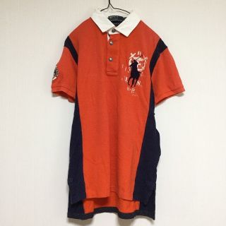 ポロラルフローレン(POLO RALPH LAUREN)のラルフローレン ラガーシャツ ポロシャツ ビックポニー バイカラー オレンジ(ポロシャツ)