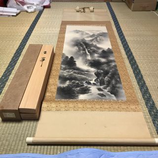 掛け軸 水墨画 抱雲 王華 八代玲華(絵画/タペストリー)