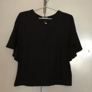 ジーユー(GU)のGU フレアスリーブT 黒 XS(Tシャツ(半袖/袖なし))