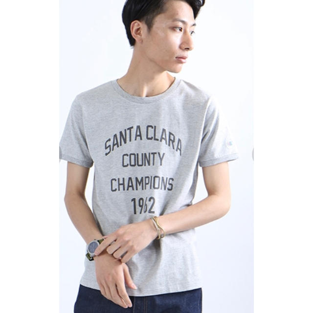 Champion(チャンピオン)の【美品】チャンピオン×フリークストア別注ロチェスタープリントT Mサイズ グレー メンズのトップス(Tシャツ/カットソー(七分/長袖))の商品写真