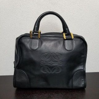 ロエベ(LOEWE)のロエベ　ボストンバッグ　黒　レザー　アマソナ(ボストンバッグ)