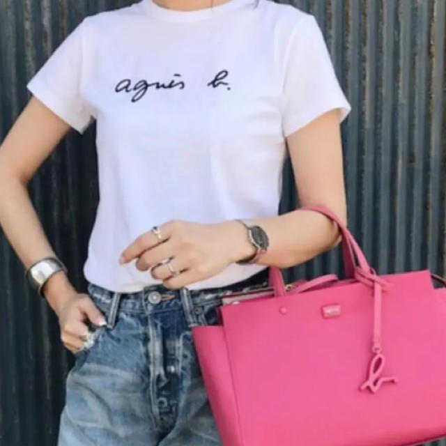 agnes b.(アニエスベー)の新品 ♡ アニエスベー ロゴ Tシャツ ホワイト 白 T2 レディースのトップス(Tシャツ(半袖/袖なし))の商品写真