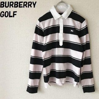 バーバリー(BURBERRY)の【人気】バーバリーゴルフ ワンポイントロゴ ボーダーポロシャツ M レディース(ポロシャツ)