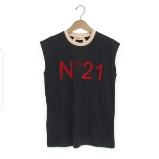 ヌメロヴェントゥーノ(N°21)の未使用◆　N°21 ヌメロヴェントゥーノ ノースリーブ ロゴ カットソー  38(Tシャツ(半袖/袖なし))