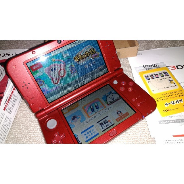 new 3DS LL メタリックレッド本体+ACアダプター