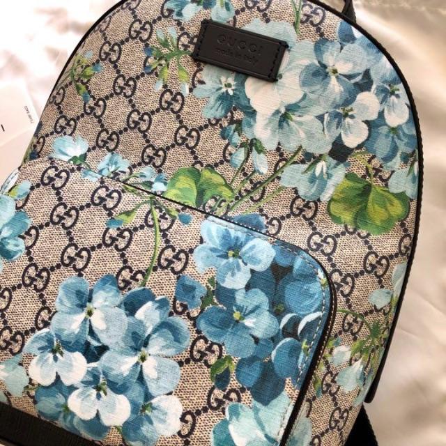 Gucci(グッチ)の新品 GUCCI グッチ ブルームス バックパック ブルー リュック 花柄✩ レディースのバッグ(リュック/バックパック)の商品写真