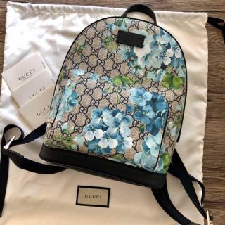 新品 GUCCI グッチ ブルームス バックパック ブルー リュック 花柄✩