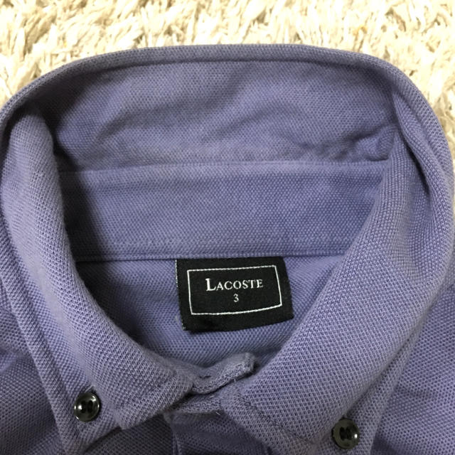 LACOSTE(ラコステ)の【LACOSTE】ポロシャツ (L) 長袖 紫 ラコステ グレー ワニ メンズのトップス(ポロシャツ)の商品写真