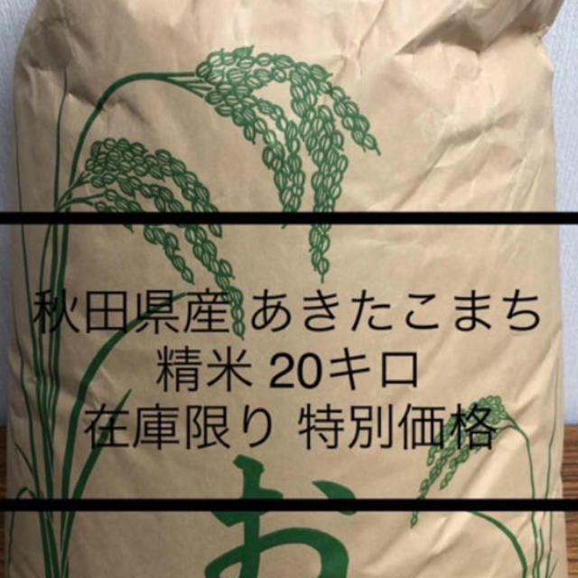 秋田県産 あきたこまち 20キロ 精米食品