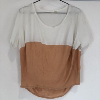 マウジー(moussy)のマウジー moussy Tシャツ カットソー トップス 半袖 ツートン ホワイト(カットソー(半袖/袖なし))