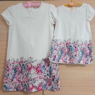 ザラキッズ(ZARA KIDS)の！ゆな様専用！【ZARA】白/花柄のお揃いワンピース(ワンピース)