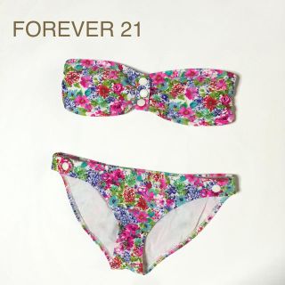 フォーエバートゥエンティーワン(FOREVER 21)の美品 FOREVER21 花柄 バンドゥ(水着)