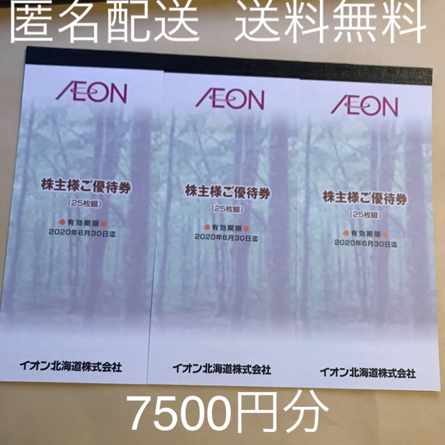 匿名配送????送料無料????イオン北海道株主優待7500円分チケット