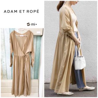 アダムエロぺ(Adam et Rope')の超美品❣️今期完売 カシュクールワンピースガウン ベージュ(ロングワンピース/マキシワンピース)