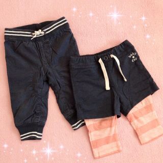 ベビーギャップ(babyGAP)の☆baby Gapベビーギャップ☆ロングパンツ＆重ね着デザインパンツ☆70サイズ(パンツ)