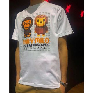 アベイシングエイプ(A BATHING APE)のBAPE APE BABY MILO X NANO BLOCK TEE  ベイプ(Tシャツ/カットソー(半袖/袖なし))