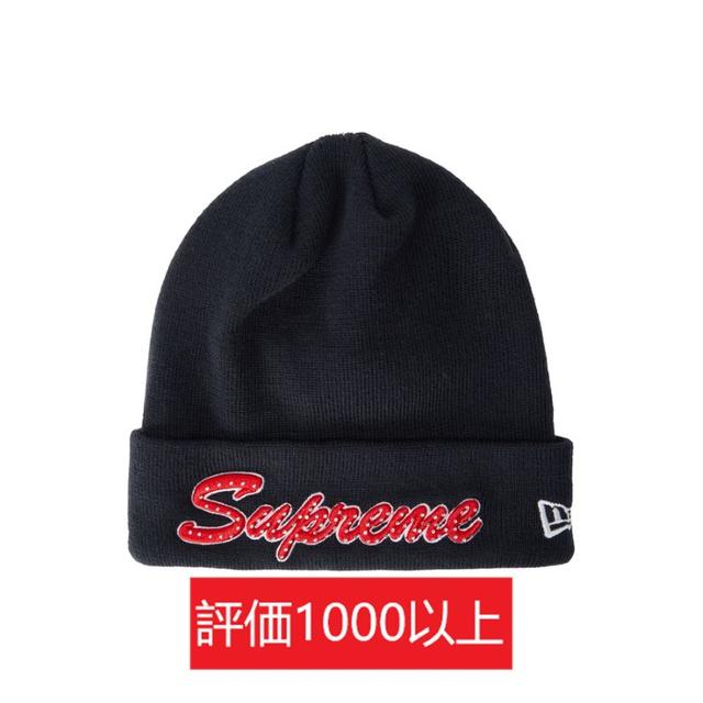 【在庫僅少】 Supreme - 紺 Beanie Script Era New Supreme ニット帽/ビーニー