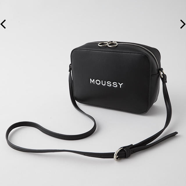 moussy(マウジー)の限定完売品☆MOUSSYスーベニアショルダーバッグ☆マウジーロゴバックブラック レディースのバッグ(ショルダーバッグ)の商品写真