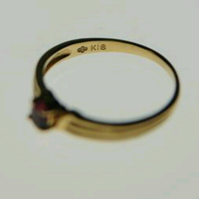 k18 ゴールドリング 石付き レディースのアクセサリー(リング(指輪))の商品写真