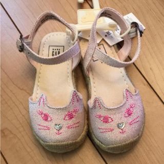 ベビーギャップ(babyGAP)の新品★ 14cm gap サンダル エスパドリーユ ネコ(サンダル)