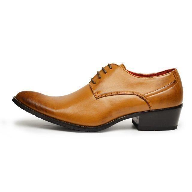 【新品】ビジネスシューズ 革靴 紳士靴 プレーントゥ 茶 24.5cm～28cm メンズの靴/シューズ(ドレス/ビジネス)の商品写真