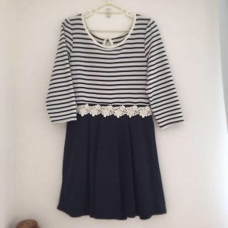 マジェスティックレゴン(MAJESTIC LEGON)のボーダー切り替えワンピース♡(ミニワンピース)